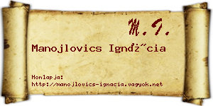 Manojlovics Ignácia névjegykártya